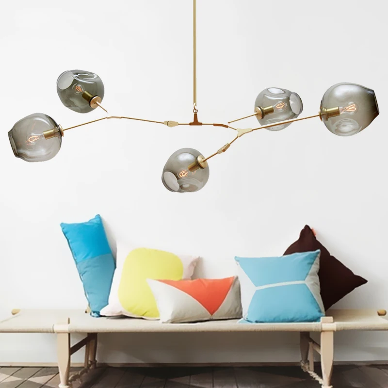 

Modern Glass Chandeliers Home Indoor Decor Dining Room Hanging Lamp Restaurant Lighting Living Villa Stairs Nordic Pendant Lamp