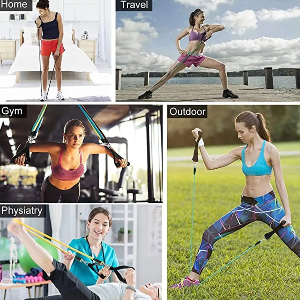 

11Pcs/Set Resistance Bands Yoga Fitness Rubber Tubes Expander Band Stretch Training Home Gyms Exercise Workout Elastic Pull Rope