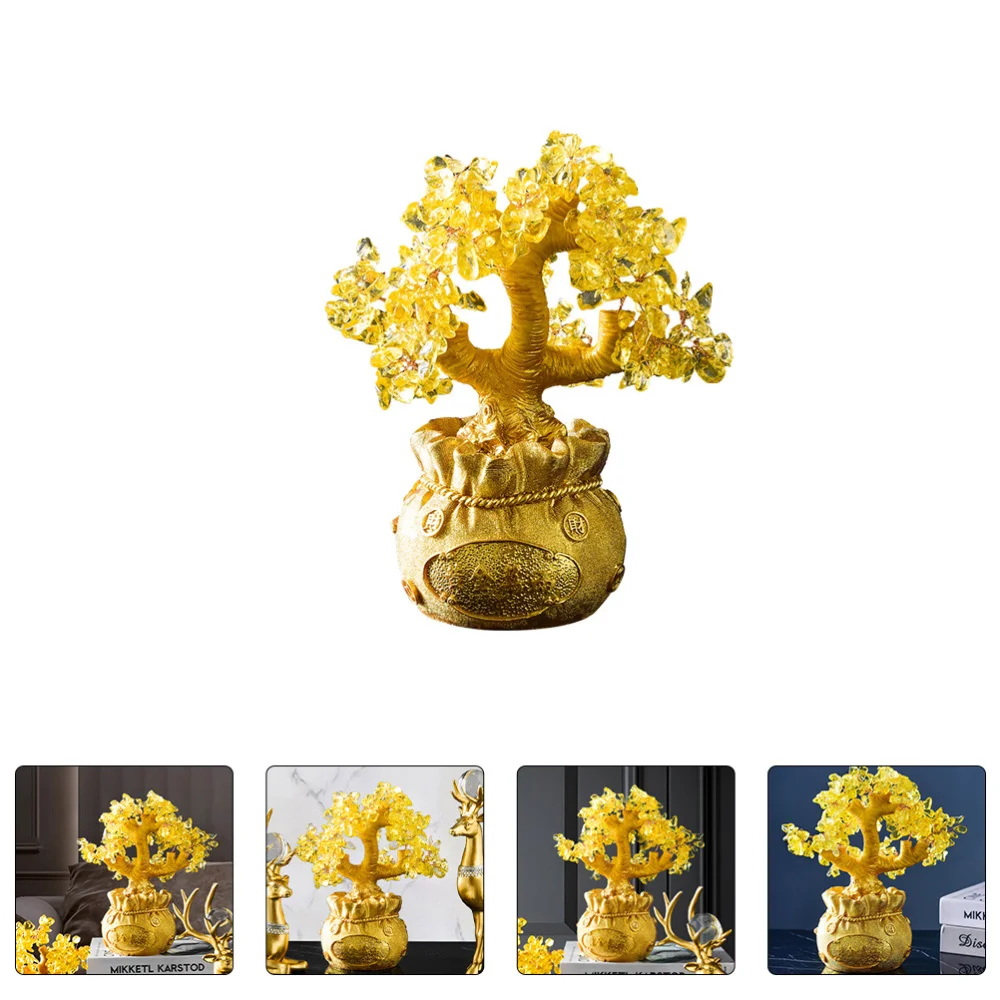 

Delicate Tree Adornment Crystal Desktop Ornament Home Money Tree Ornament