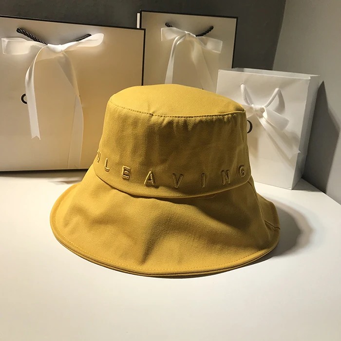 

New Japanese Letter Embroidery Bucket Hats For Women Summer Grils Wide Brim Panama Caps 2021 Fishing Fashion Sun Fisherman's Hat