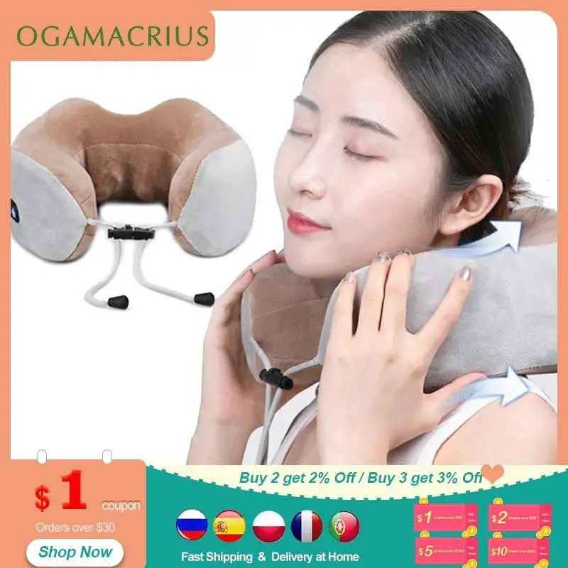 Мягкая Массажная подушка Ogamacrius U типа для шеи и плеч с музыкальным электрическим