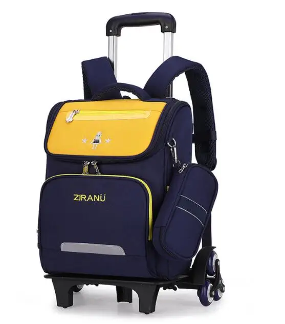 Японский Школьный портфель на колесах для мальчиков, ортопедический Детский рюкзак на колесах, сумки-тележки для школы
