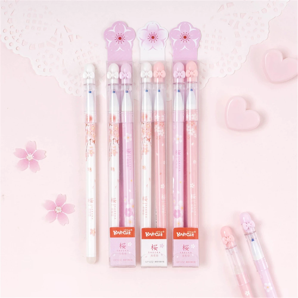 2 шт./партия вишня Сакура стираемая гелевая ручка милая 0 38 мм для подписи