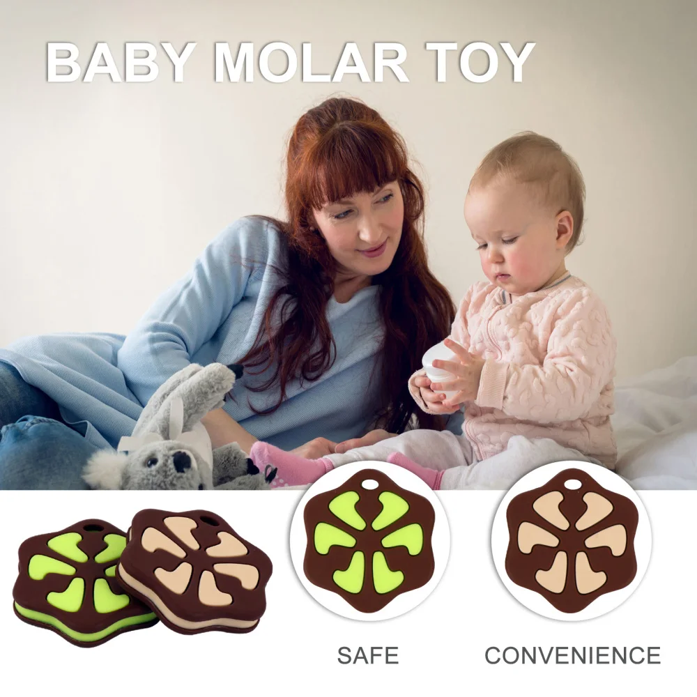 

2pcs Silicone Teethers Food Grade Rodents Teether Bead Teething Necklace Pendant