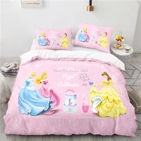 pink disney princess snow white cinderella aurora ariel bedding set adult children girl duvet cover set pillowcase bedroom decor