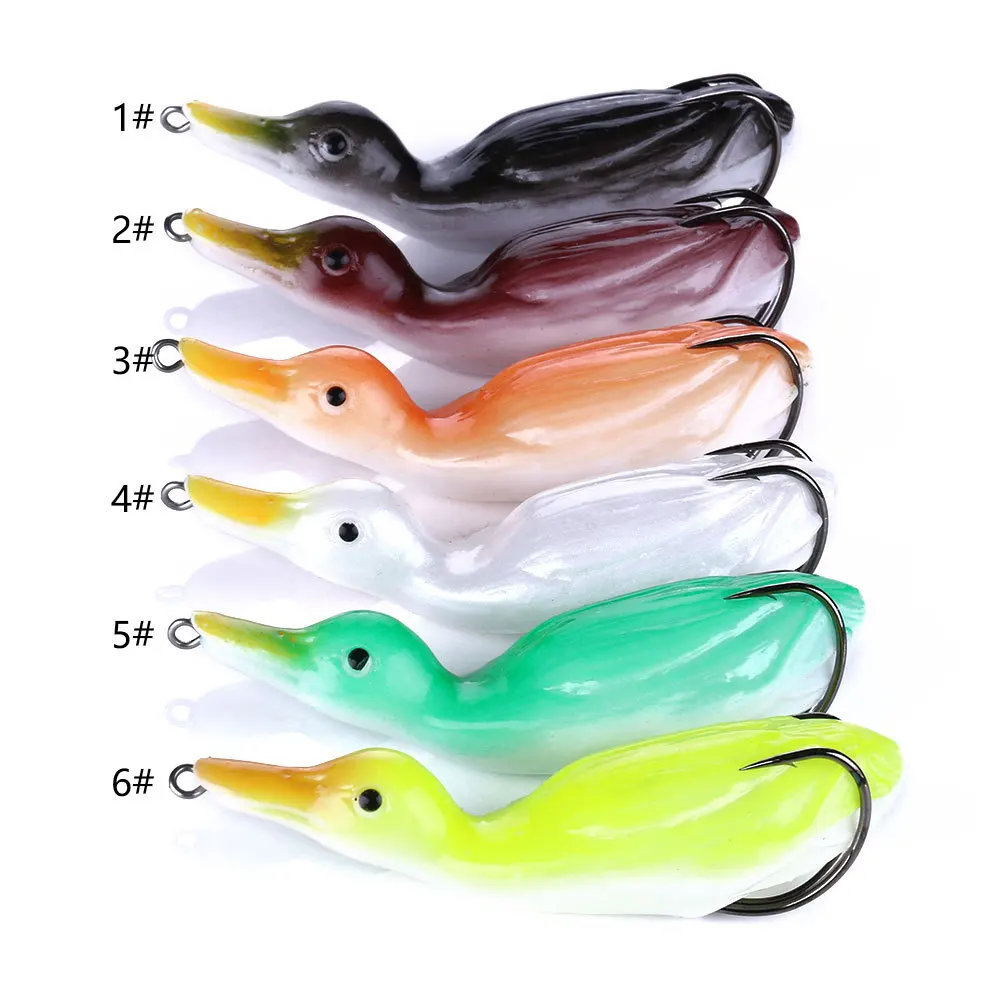 

10.5cm/18.5g Duck Fishing Lures Topwater Floating Baits With Hooks Thunder Frog Blackfish Bait Bass Lure Wobblers 3D Swimbaits