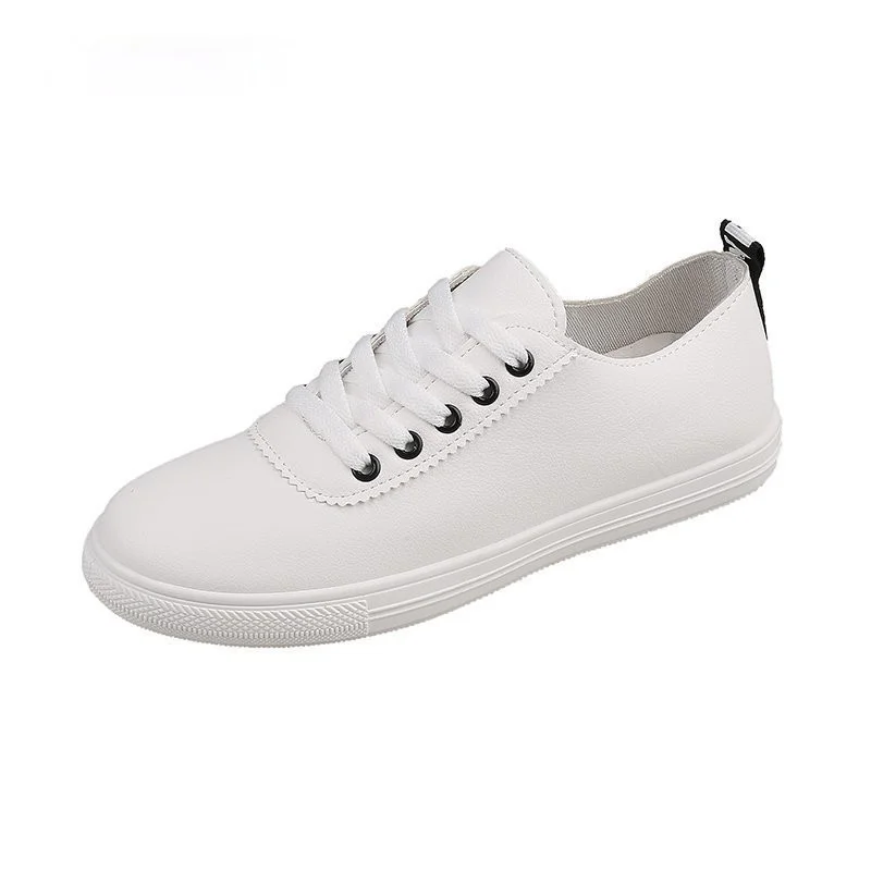 

2021 new Women Flats Shoes Lace Up Summer Autumn White Fashion Sneakers Round Toe Platform Sweet Casual Solid Comfortable