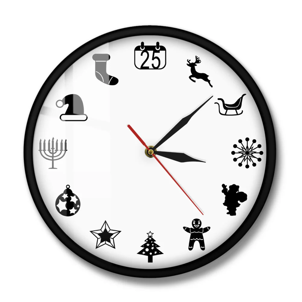 12 часов рождественских векторов знаменитые часы с рождественскими часами