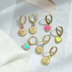 1 шт., летние асимметричные серьги HECHENG в виде сердца с красивым смайликом, модные темпераментные роскошные украшения