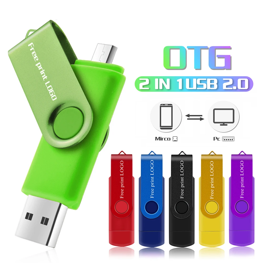 Флешка OTG Смартфон cle Usb флеш накопитель 2 0 32 ГБ Micro 8 Гб 16 64 128 память Бесплатная