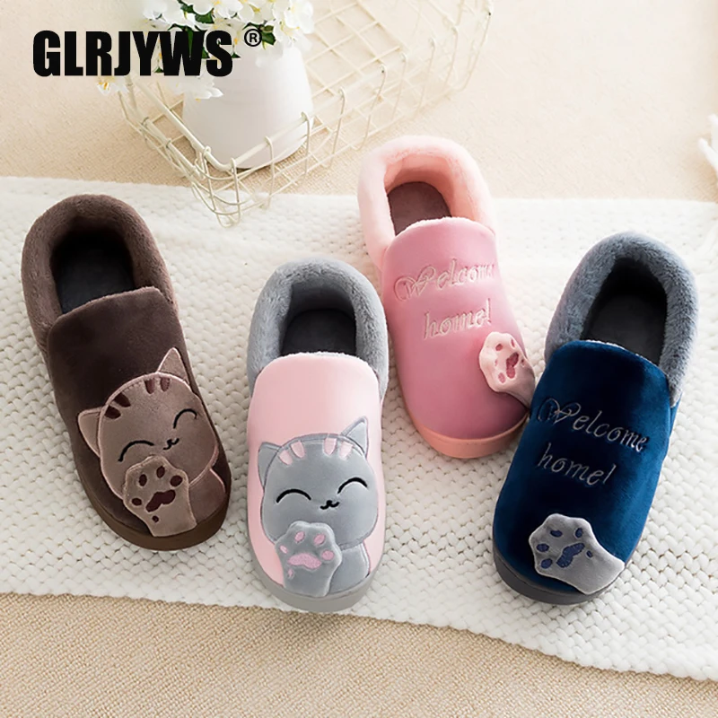 Женские тапочки из хлопка Домашняя зимняя сумка для пары милая теплая