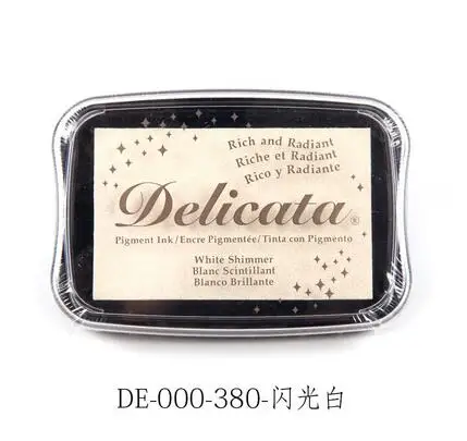 White Tsukineko Delicata блестящие пигментные чернила богатые и сияющие Чернила Pad Япония - Цвет: White