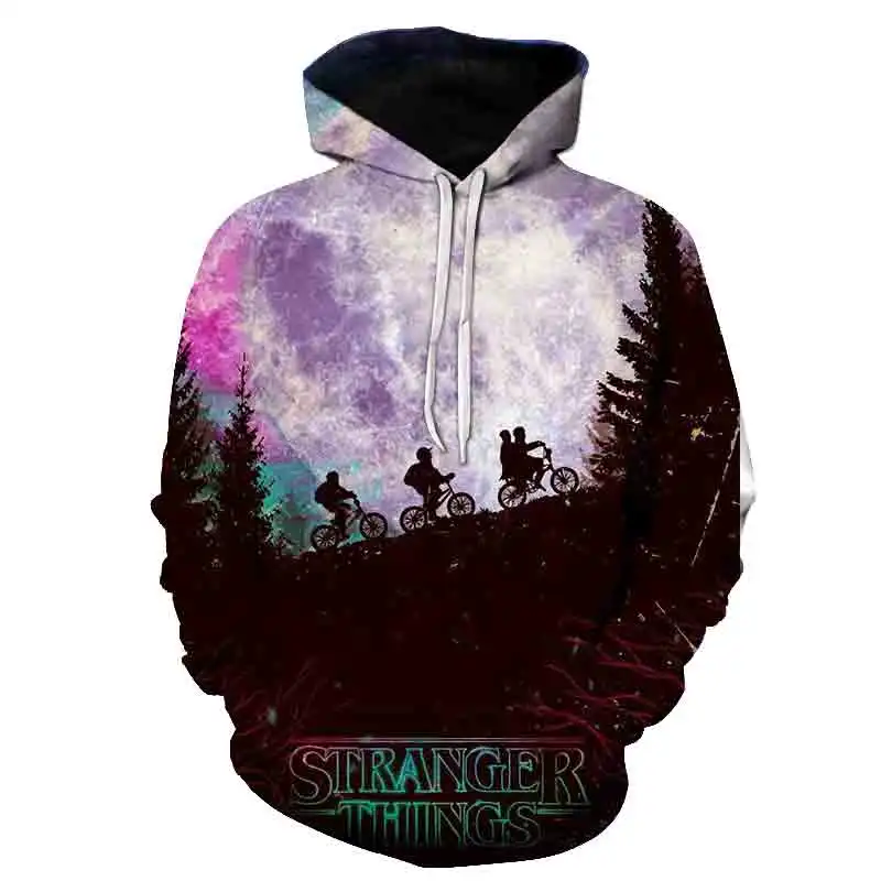 Stranger Thing s Новая мода 3D печатная белая мужская толстовка с капюшоном модная графическая Толстовка Повседневный Уличная пуловер хип хоп толстовки уличная одежда Stranger Thing
