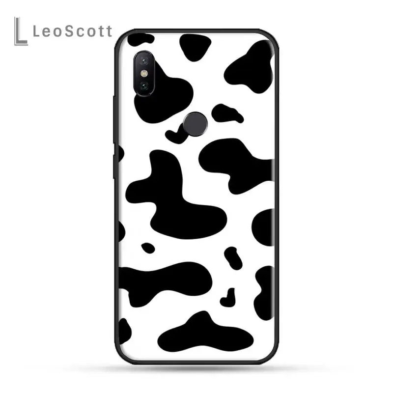 

White Black Cow Symbol Phone Case For Xiaomi Redmi note 4 4X 8T 9 9s 10 K20 K30 cc9 9t pro lite max
