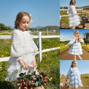 2021 Summer Sweet Girls Dresses Children's Clothing Summer Princess tulle Dress Flower Girl Dresses Ball Gown Vestidos De Verano