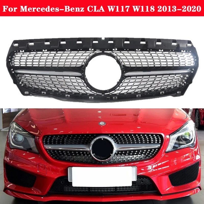 Для Mercedes Benz CLA W117 W118 2013 2020 автомобильный Стайлинг средняя решетка Алмазный GT