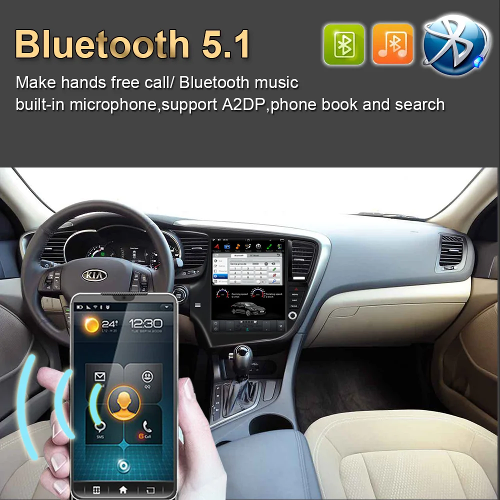 Автомобильный GPS-навигатор 12 9 дюйма в стиле Tesla Android для KIA K5/optima 2011-2021