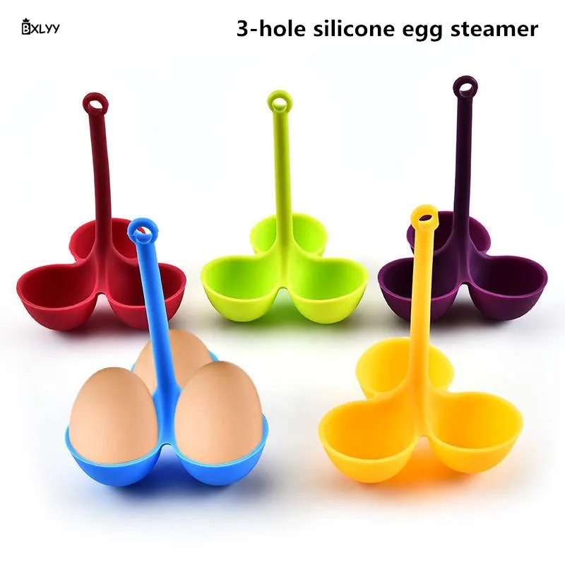 

3-hole Silicone Egg Steamer Kitchen Accessories Gadgets for Kitchen Gadgets New Cooking Utensils Egg Steamer Cuisine Tools.8z