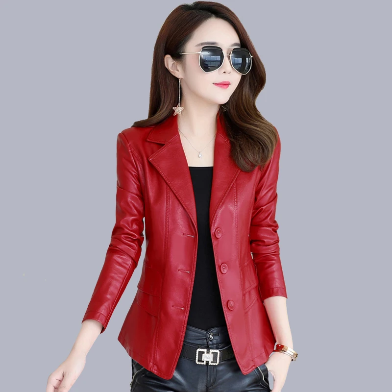 Female Black Coat Short Jackets for Women 2023 Faux Leather Pu Spring Autumn Abrigo Mujer 230