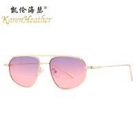 fashion metal double beam ocean lens sunglass gradient brand design anti ultraviolet uv400 casual sunglasses for adultwomenmen
