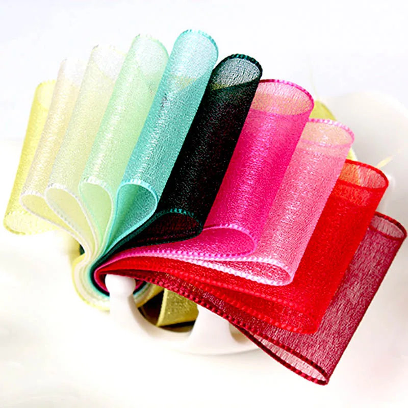 5 двор цветок чистой Прозрачный шифон ленты свадьбы праздника вечерние украшения