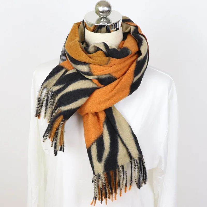 2021 Fashion Women Winter Warm Cashmere Scarf Leopard Print Shawls And Wraps Bandana Pashmina Long Tassel Female Foulard Blanket