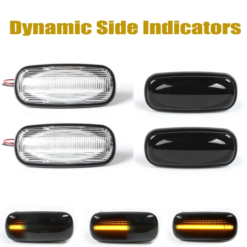 2 шт. Автомобильный светодиодный динамический боковой знак поворотный сигнал