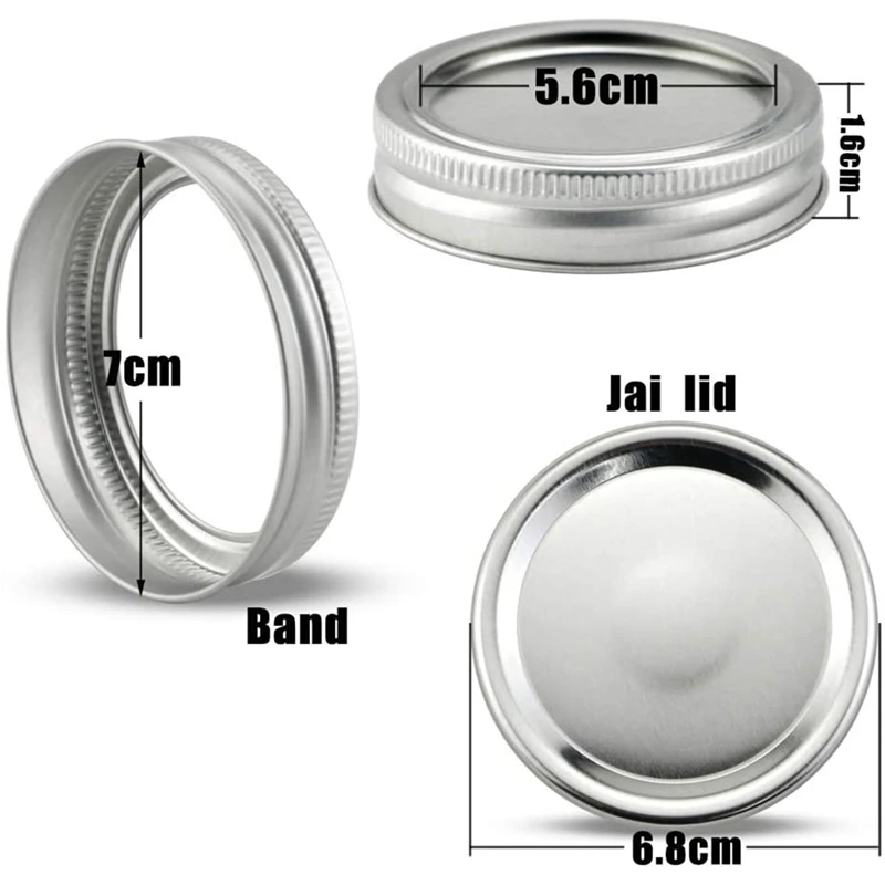 

70mm Split Mason Lids Reusable Leak Proof Storage Solid Caps Metal Canning Jar Lids for Regular and Wide Mouth 20Pcs