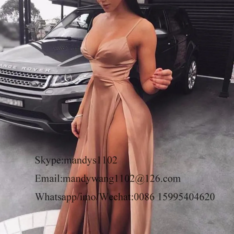Длинные вечерние платья Mbcullyd цвета шампань для выпускного вечера 2020 сексуальное