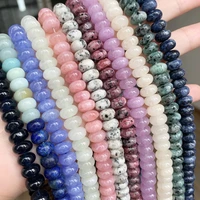 natural stones angelite jades chakra beads loose spacer rondelle stone beads for jewelry making diy healing bracelets 155x8mm