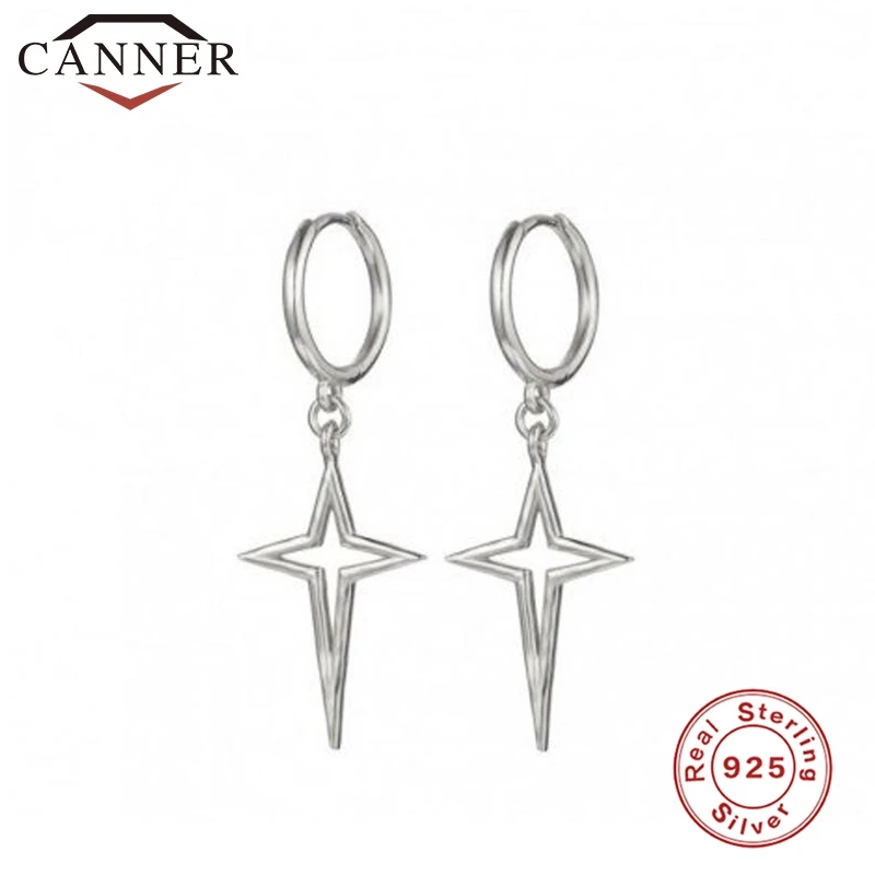 Простые геометрические полые серьги кольца в виде креста ранние серебряные