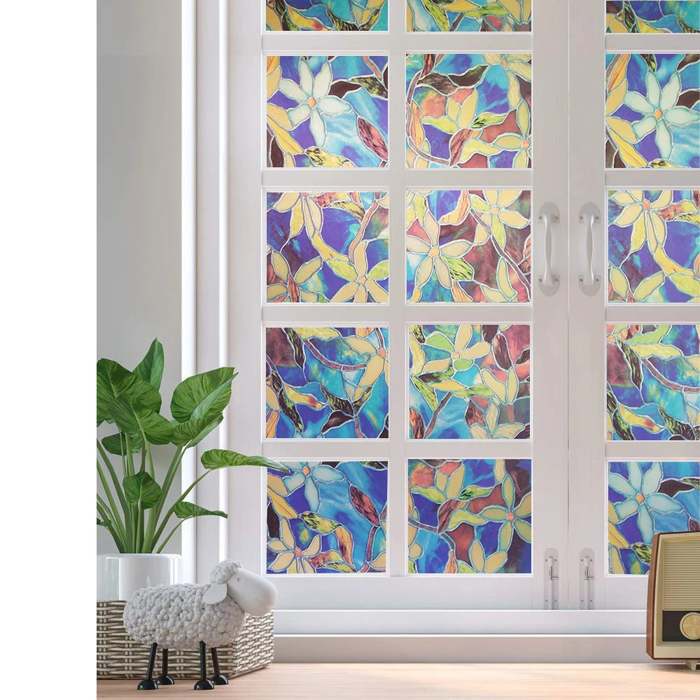 Витражная плёнка на стекла окна тонированное статическое прилипающее покрытие