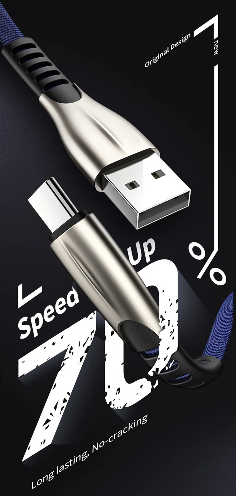 Usb Type C кабель быстрой зарядки QC 3 0 Для huawei p30 p20 lite mate 30 20 honor 9x p smart z black shark 2 плоский