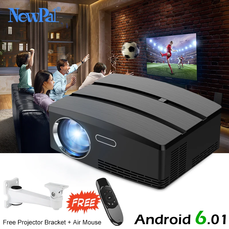 Newpal 1800 люмен 4K проектор Android 6 0 светодиодный WiFi видео Proyector GP80 UP Портативные