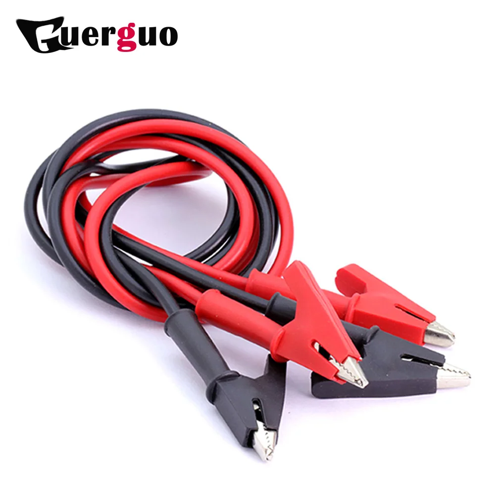 

100pcs Shrouded Alligator 15A to Alligator Clip Cable Leads 1M For Testing Probe Black&Red
