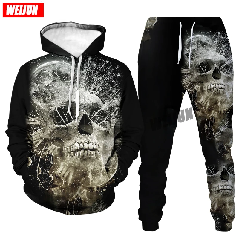 

Fall War Black Men's Hoodie 3D Printing Funny Skull Hoodie Streetwear Harajuku Suit Sweatshirt Hip Hop Jacket Men's Sportswear