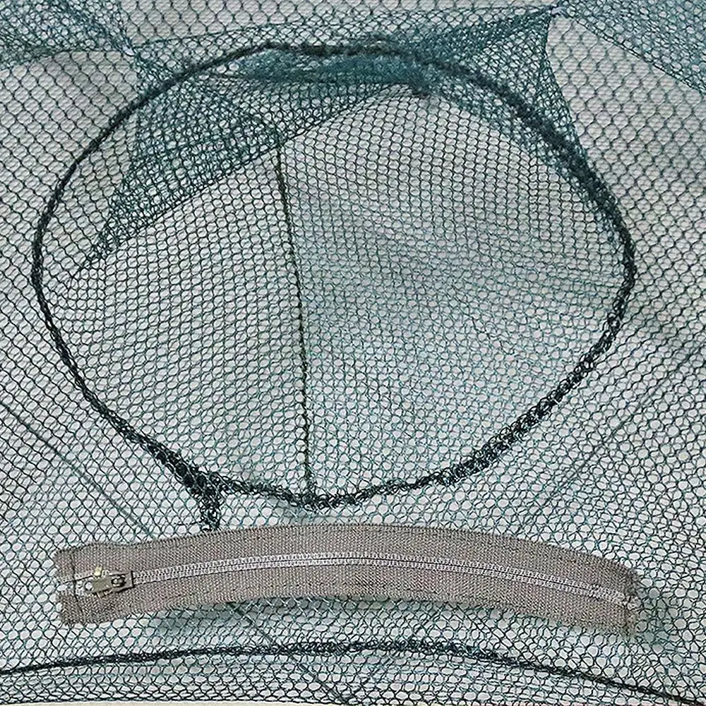 Shrimp Net Fishing Gear Cage Fish Line Green 12 Holes Steel Wire Durable | Спорт и развлечения