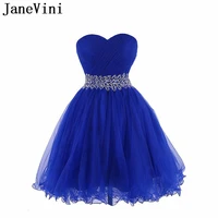 janevini sexy short homecoming dresses 2020 beaded waist a line pink crystal pleat teens formal party gowns robe courte tulle
