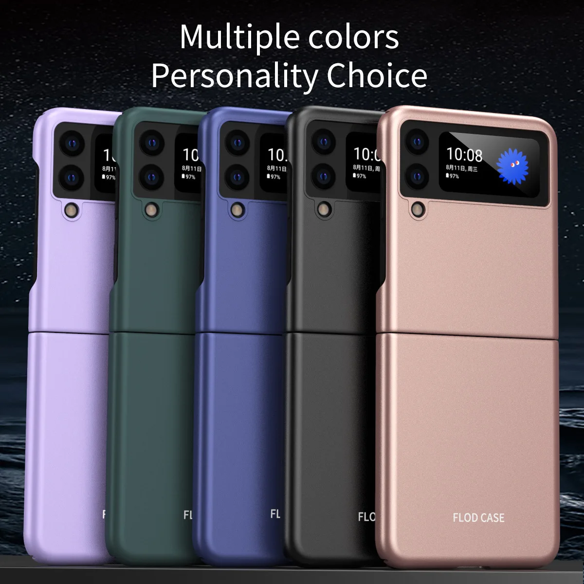 

For Samsung Galaxy Z Flip 3 Case F7110 Case Skin Feeling Frosted Pc Phone Case Folding 180 Degrees All-Inclusive