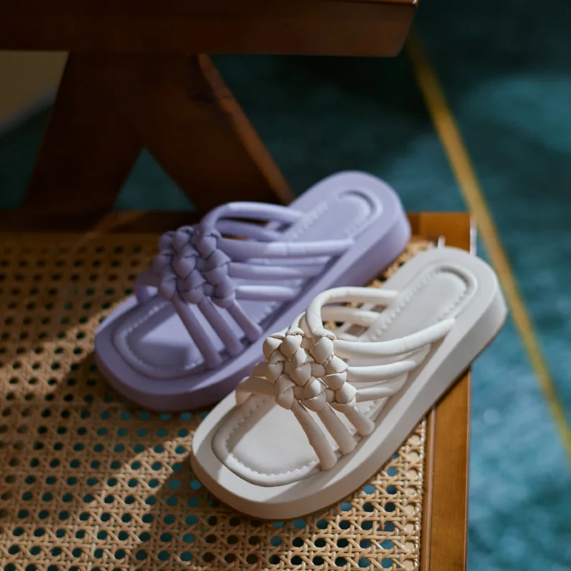 

Platform Fashion Women Flat Shoes 2021 Summer Newest Female Slippers Top Quality Concise Casual Basic Prom Shoes Woman