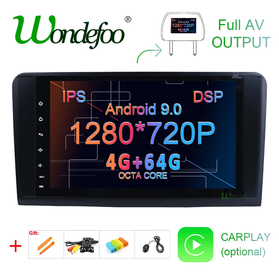 Android 9,0 4G 64G Автомобильный gps для Mercedes Benz ML GL W164 ML350 ML500 GL320 X164 ML280 GL350 GL450 Радио Стерео навигация без DVD