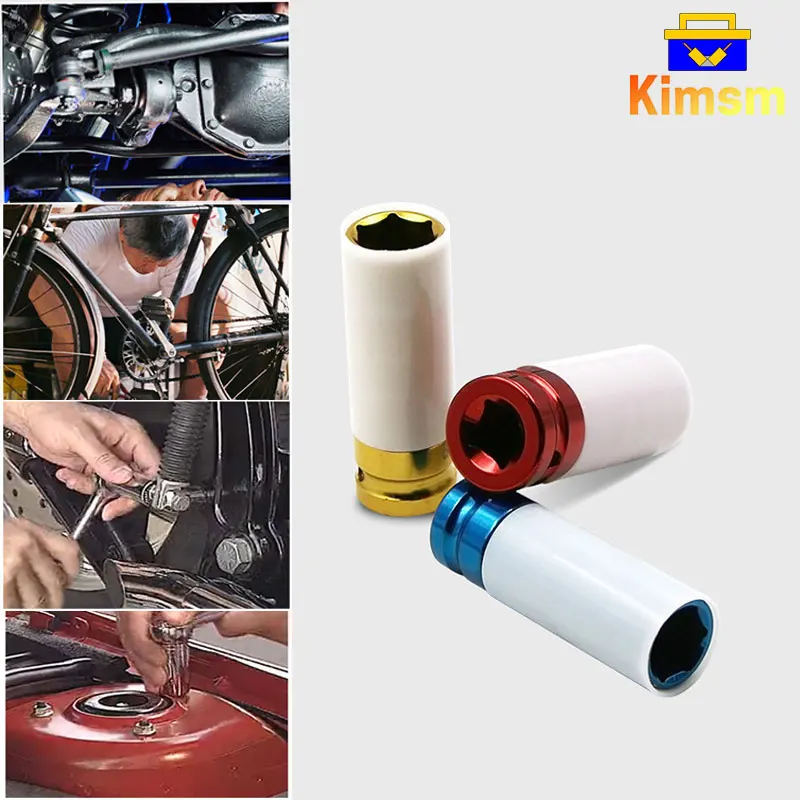 

17/19/21mm Colorful Sleeve Tire Protection Wheel Pneumatic CR-MO Chrome Vanadium Steel Sleeve Deep Impact Nut Socket Wrench