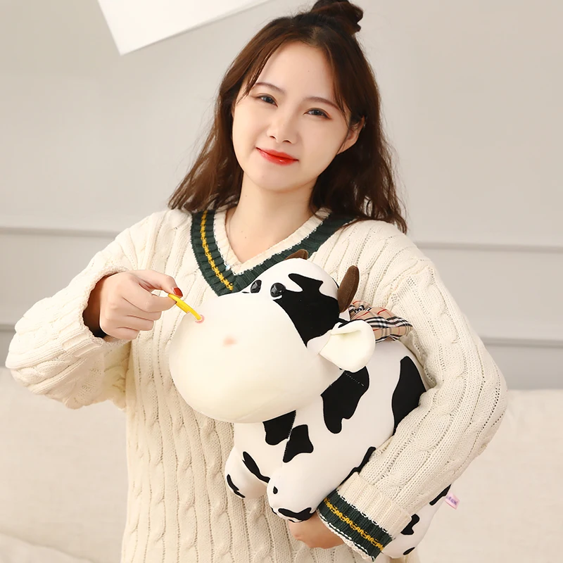 Милая плюшевая игрушка в виде молочной коровы 1 шт. Мультяшные милые мягкие