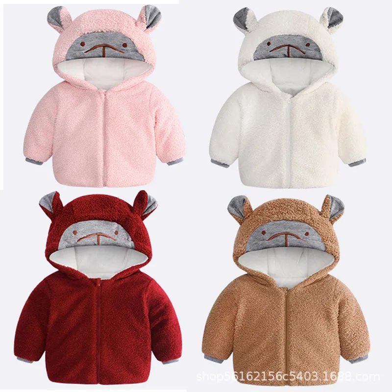 

Kawaii Bear Pattern Baby Winter Clothes Girls Jacket Baby Thicken Warm Coat Kids Zipper Hooded Costume Boys Outwear For Children