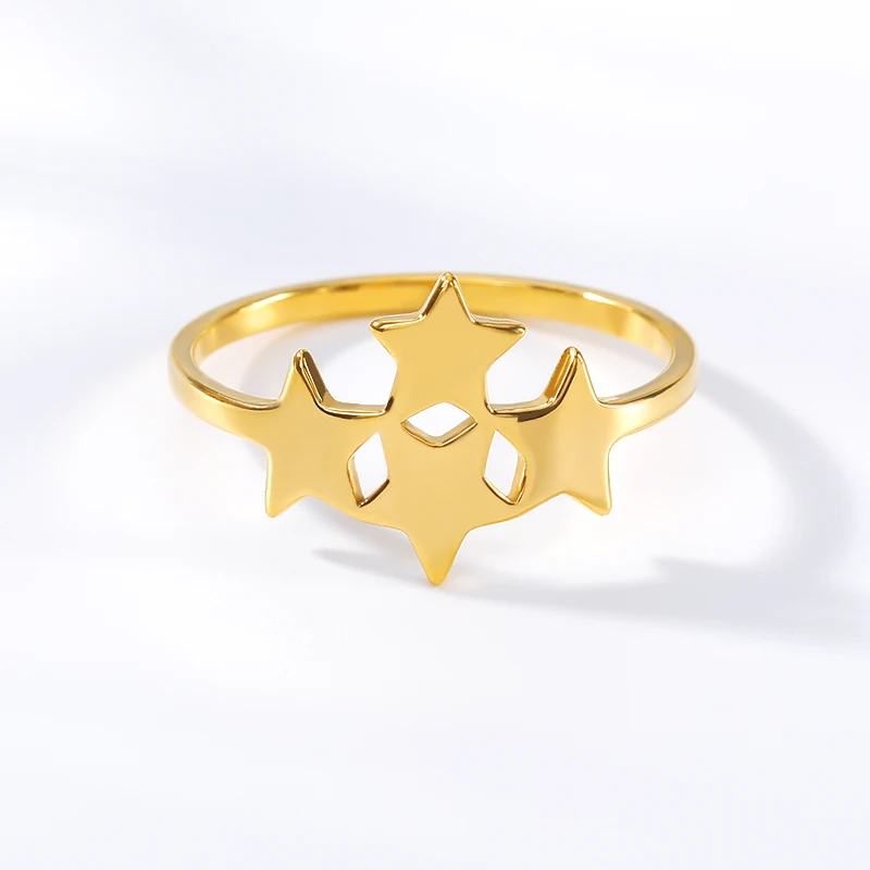 Минималистичные Многослойные Звезды кольца для женщин искусственная Роза из