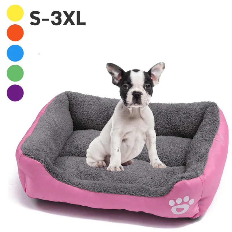 

Pet Dog nest Large Dog Rectangle Bed Sofa Mats For Small Medium Dogs Winter Warm candy color dog House pet cat supplies Products