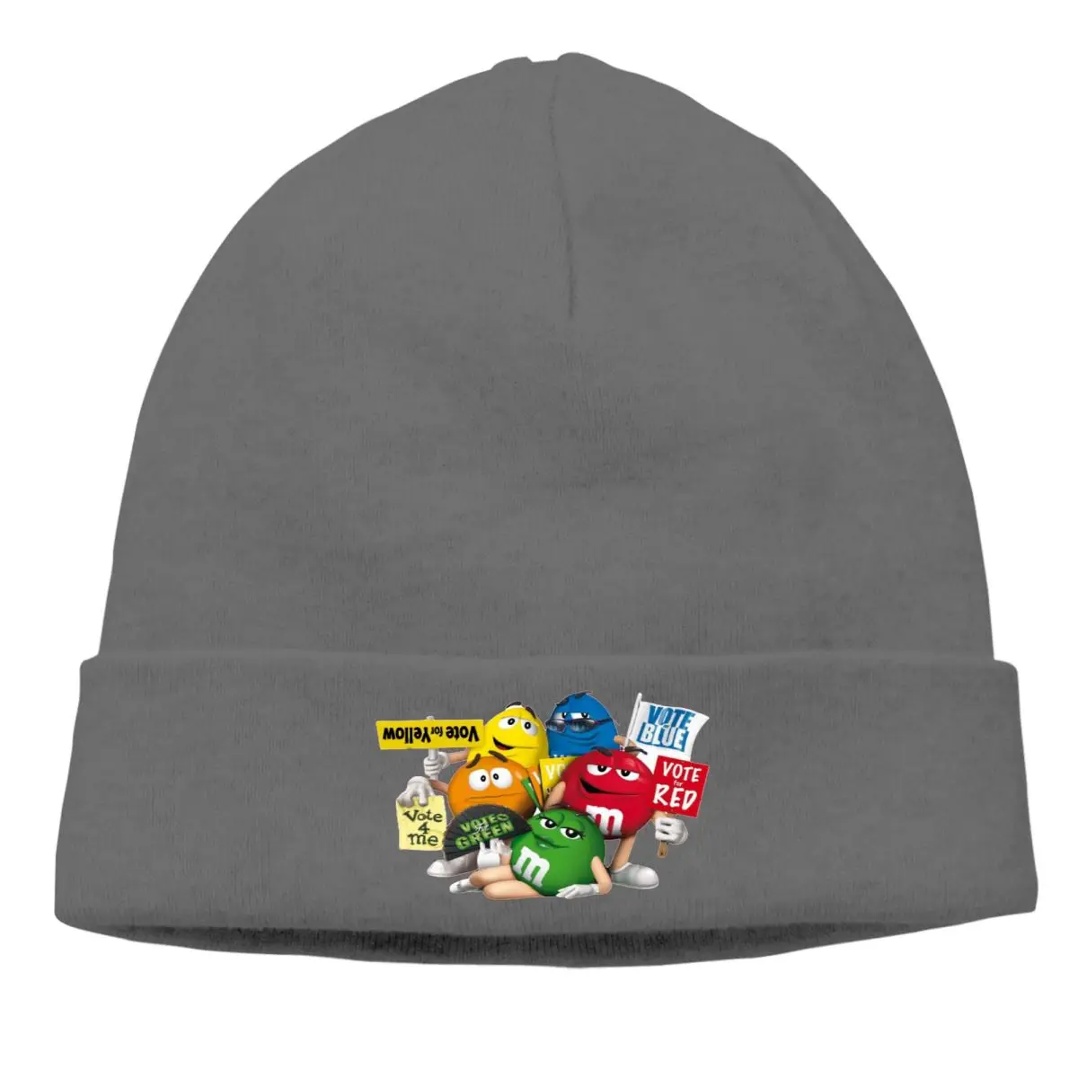 

Team Bonnet Homme Fashion Knitting Hat M&M's M Chocolate Candy Cartoon Colorful Skullies Beanies Caps Creative Fabric Hats
