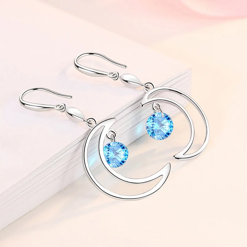 

Classic Drop Earrings For Women Girls Minimalist Moon Snake Stud Earrings With Shiny Zircon Earrings Jewelry Gifts For Her