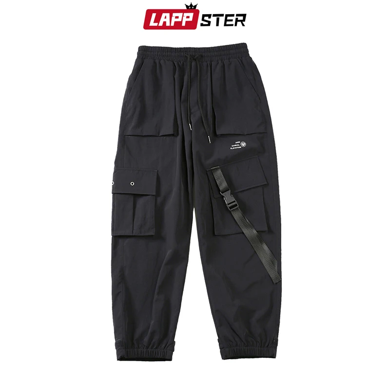 Брюки-карго LAPPSTER мужские зимние плотные штаны бархатные джоггеры с лентами в