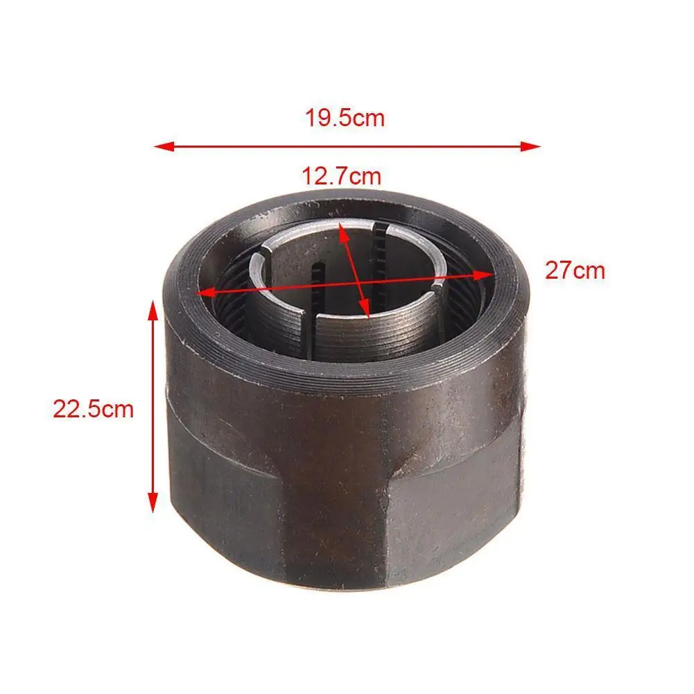 

1pc Black Metal Collet Nut Plunge Router Parts 12.7mm Hole Diameter 22.5x27mm Center A2L7